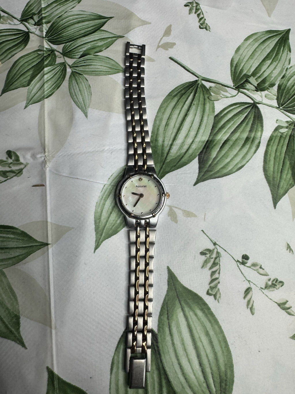 Accurist LB1743P Mother of Pearl Ladies Dual Tone Diamond Watch, fully working