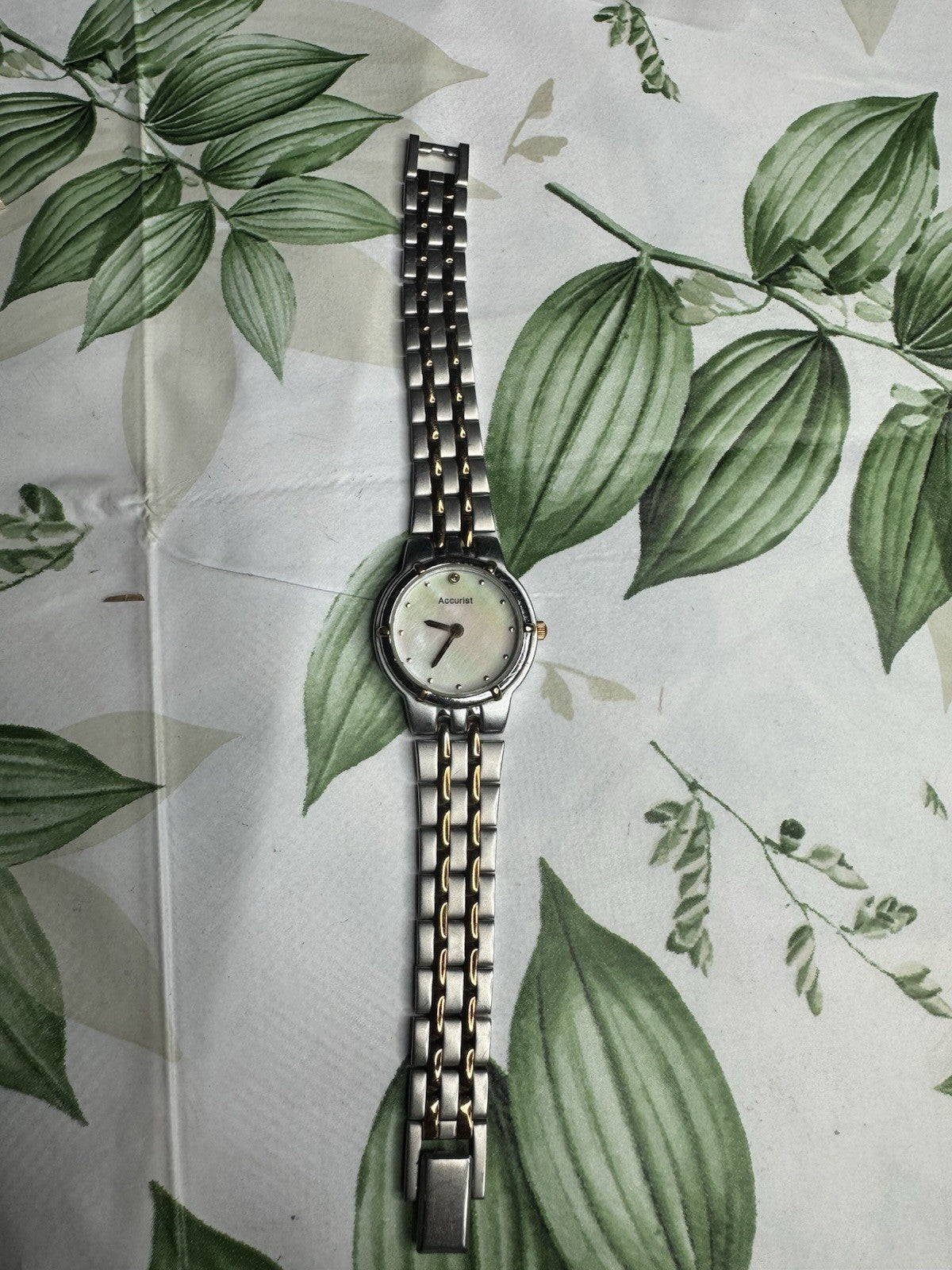 Accurist LB1743P Mother of Pearl Ladies Dual Tone Diamond Watch, fully working