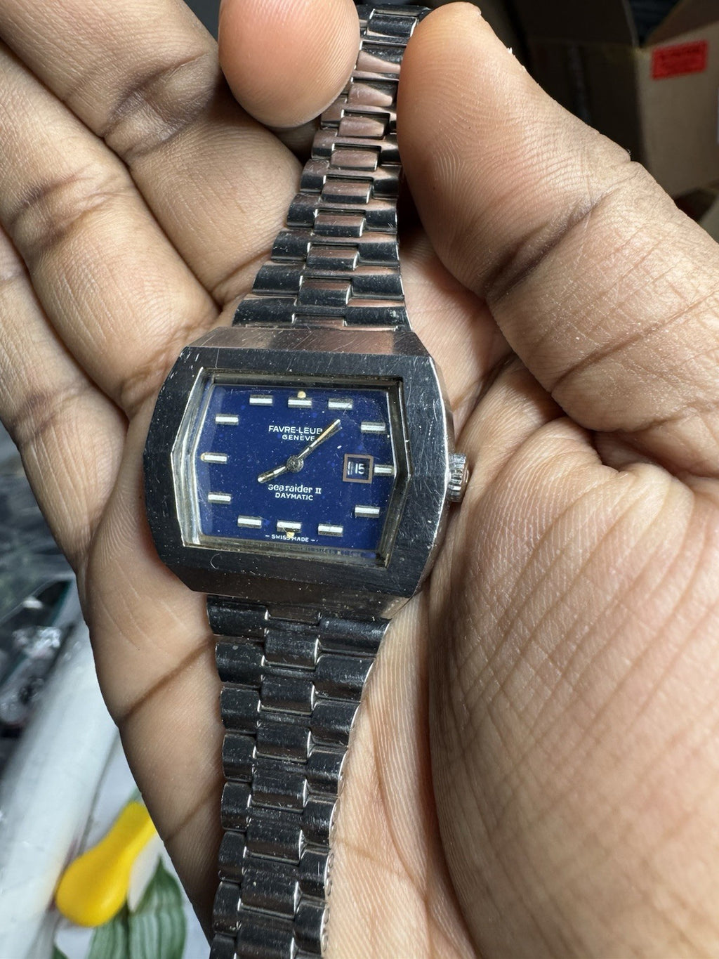 1970s Vintage Luxury Favre-Leuba Searaider II Daymatic Automatic Watch, working