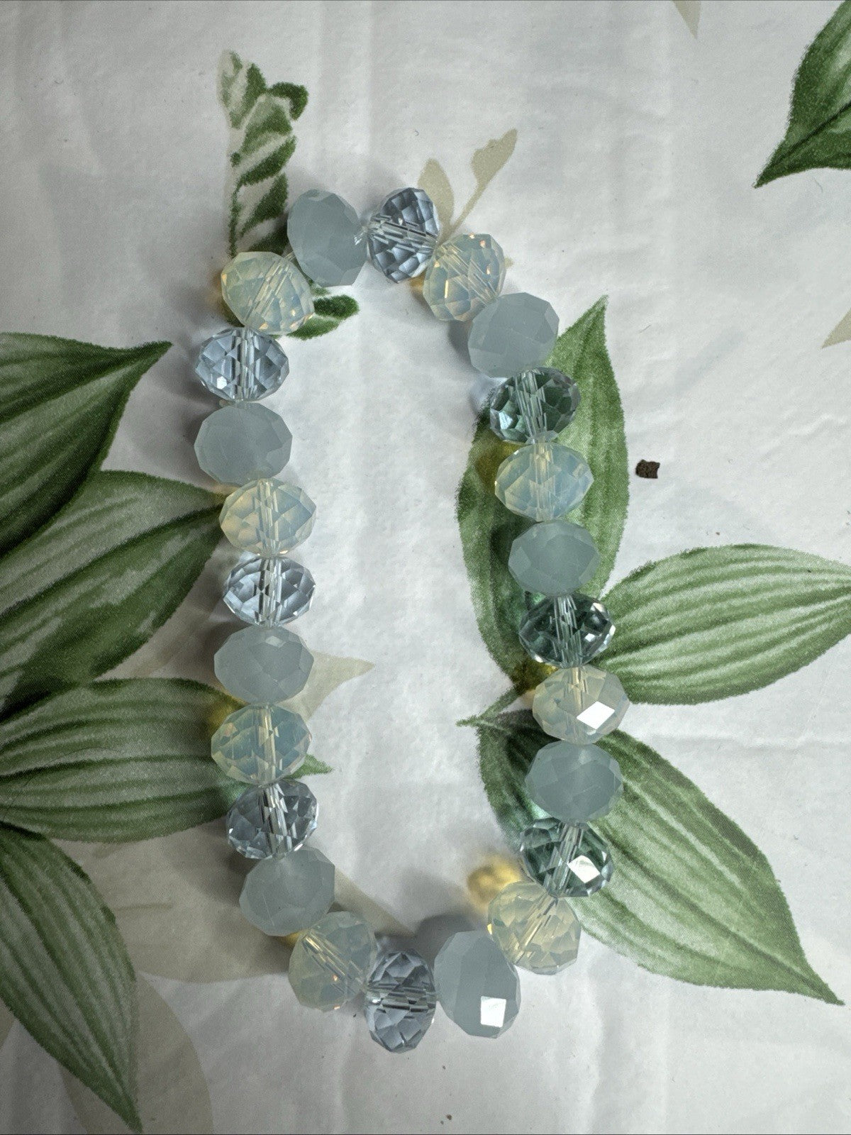 Beautiful Aquamarine Faceted Beaded Stretch Bracelet for Women