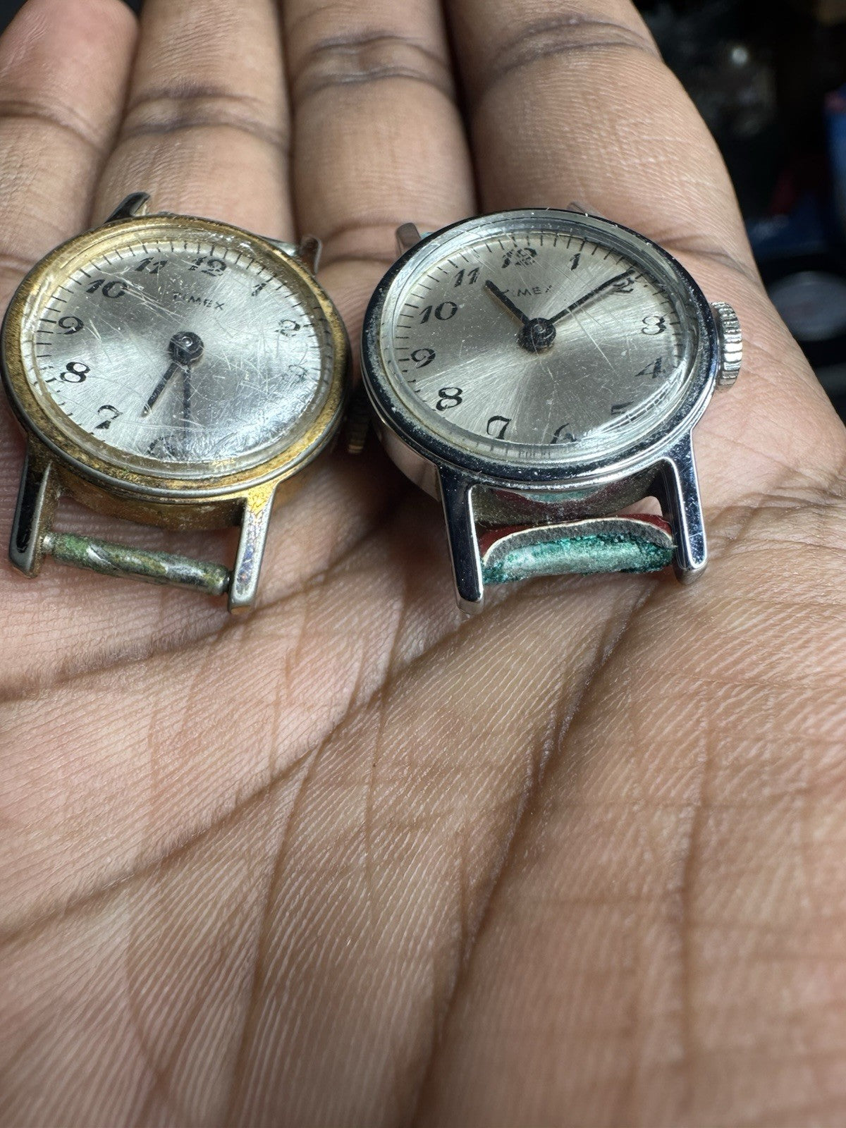 2x Timex Gold & Silver Tone Ladies Mechanical Watch, faulty, only for spare