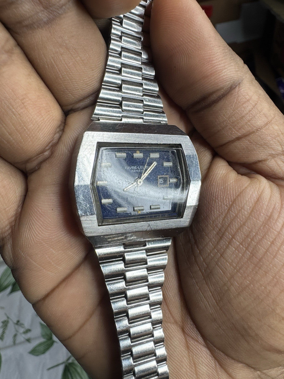 1970s Vintage Luxury Favre-Leuba Searaider II Daymatic Automatic Watch, working