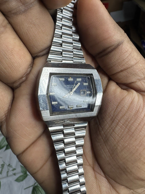 1970s Vintage Luxury Favre-Leuba Searaider II Daymatic Automatic Watch, working