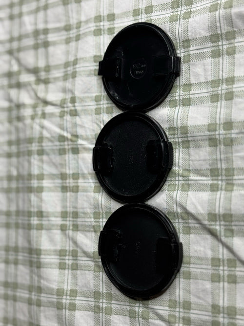 3 x 52mm Generic Front Lens Cap One Cap Is Made In Taiwan VGC Strong Plastic