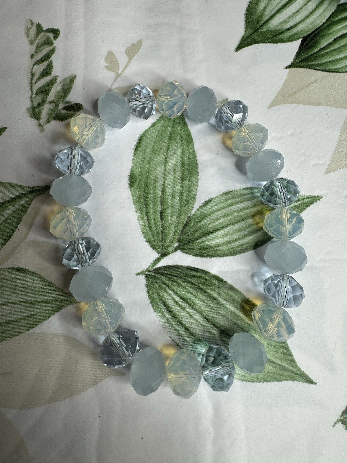 Beautiful Aquamarine Faceted Beaded Stretch Bracelet for Women