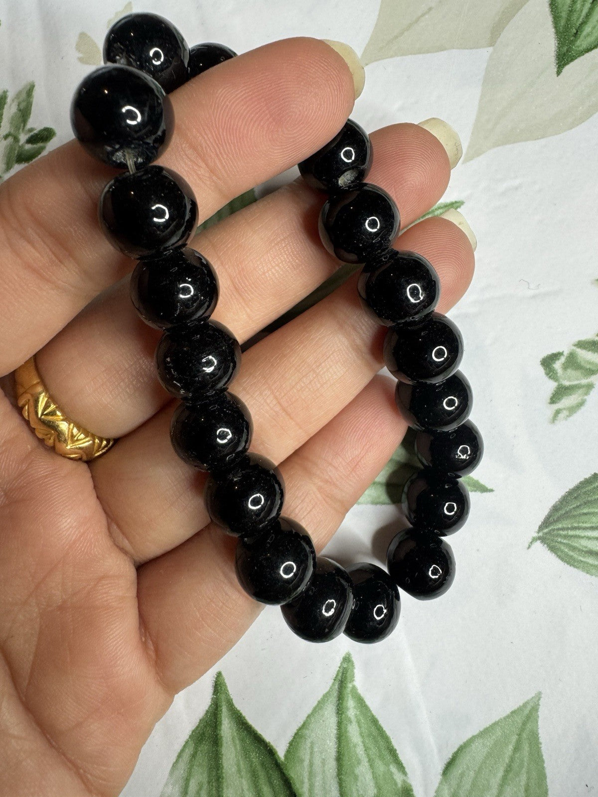 Beautiful Black Onyx Beaded Stretch Bracelet For Women