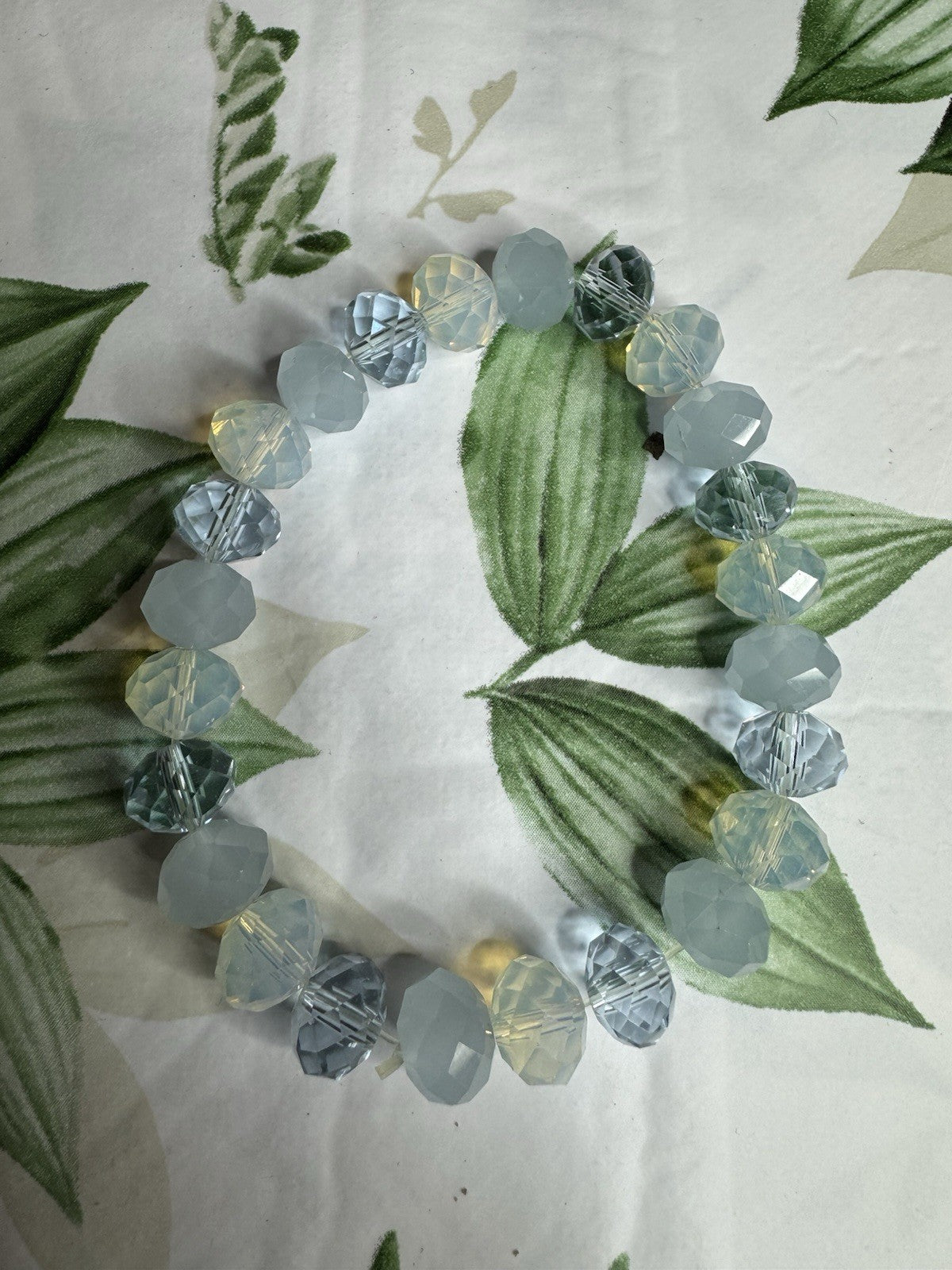 Beautiful Aquamarine Faceted Beaded Stretch Bracelet for Women