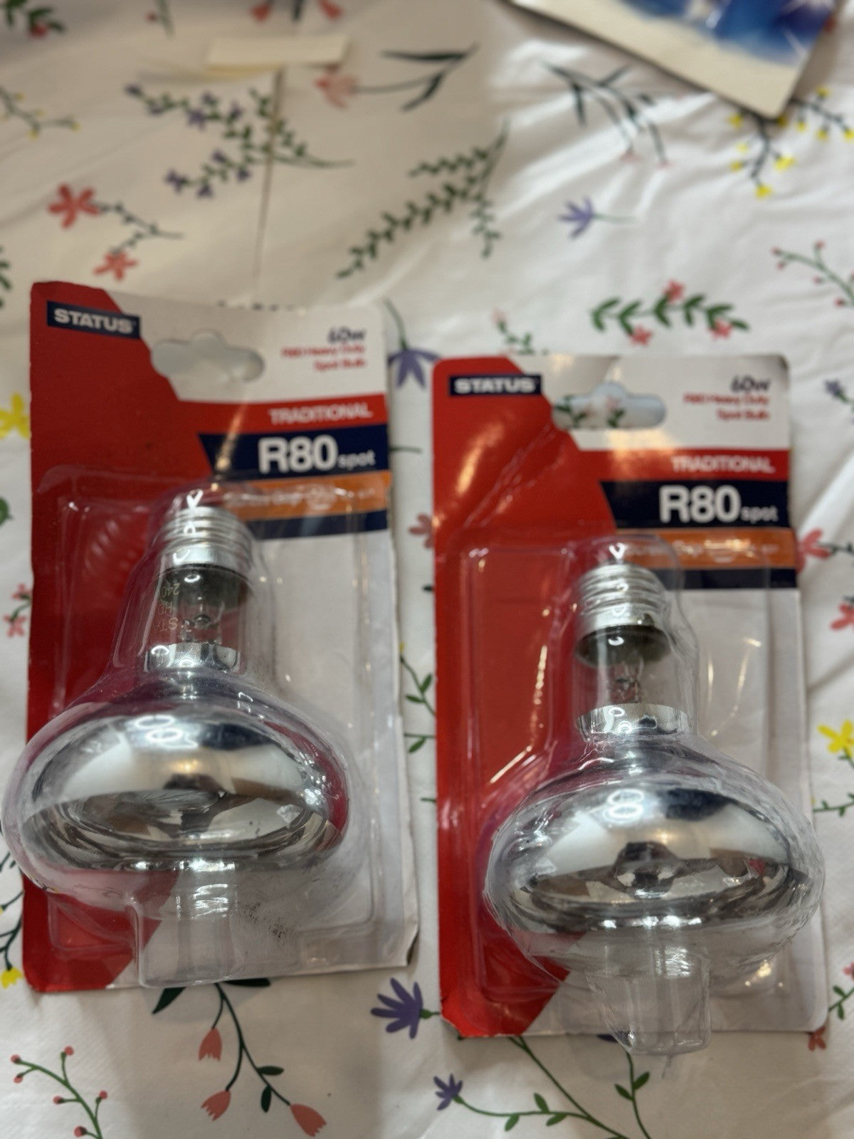 2xR80 Heavy Duty Spot Bulb 60W ES E27 Screw  Dimmable 1000hrs average life