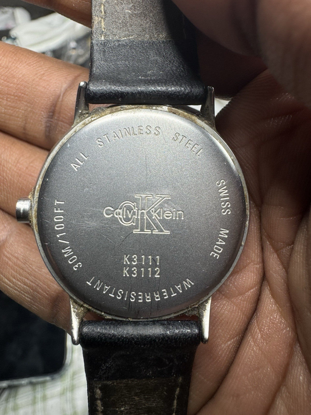 Calvin Klein K3111/K3112 minimalist watch with a white dial, new battery, workin