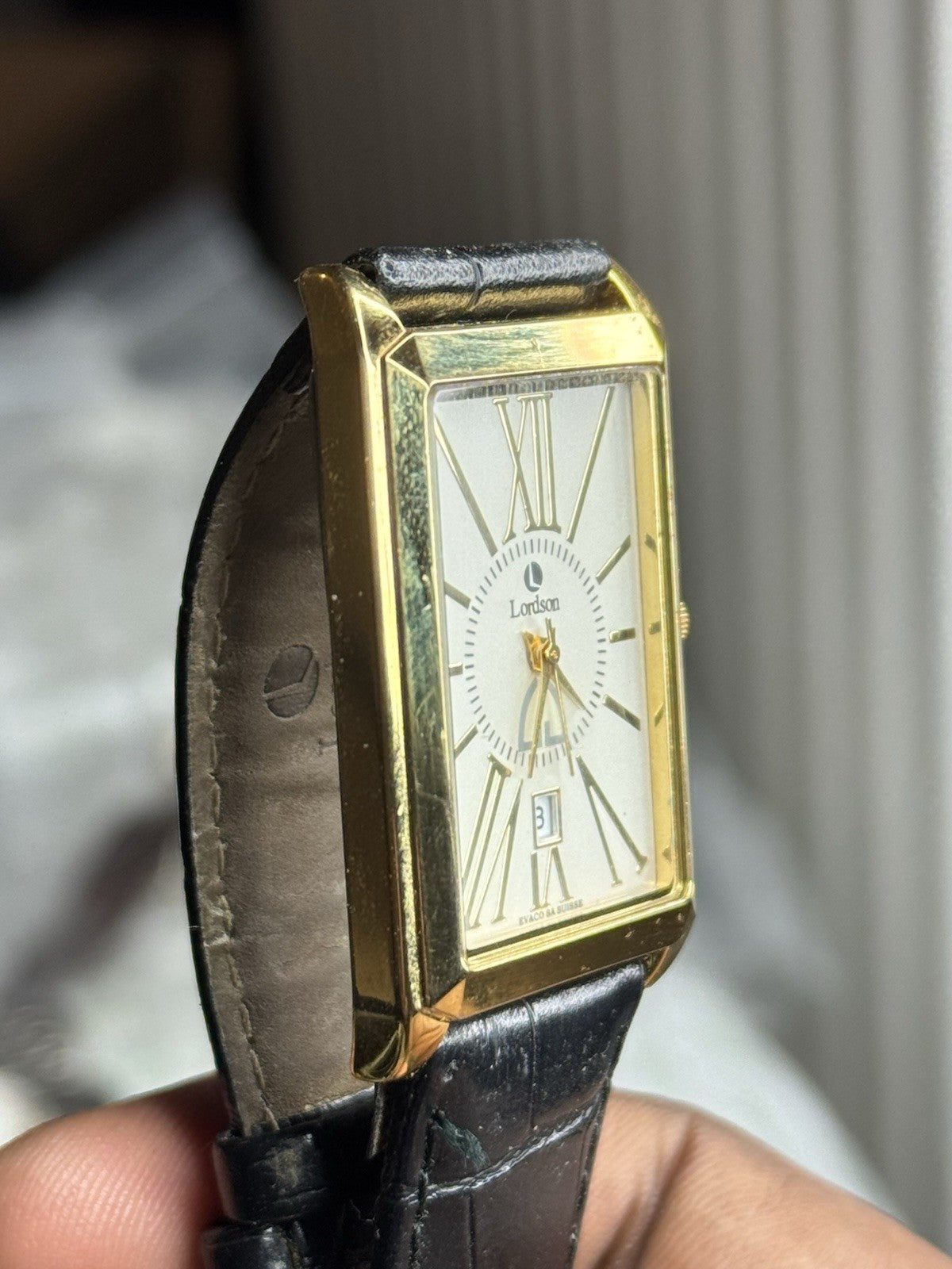 18K Gold Plated Lordson Mens Quartz Watch, new battery, no scratch, water resist