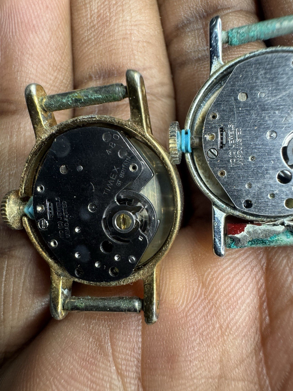 2x Timex Gold & Silver Tone Ladies Mechanical Watch, faulty, only for spare