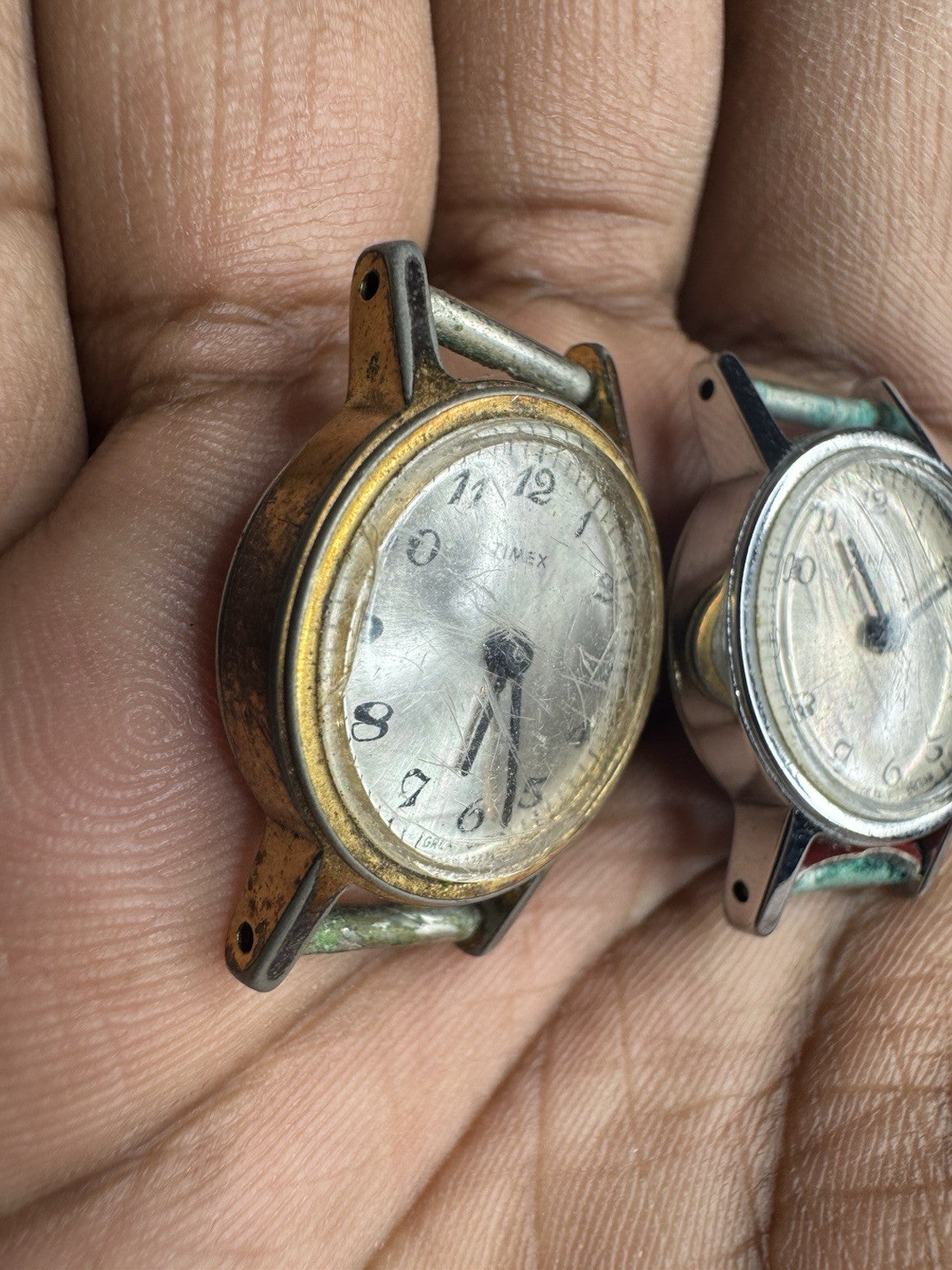 2x Timex Gold & Silver Tone Ladies Mechanical Watch, faulty, only for spare
