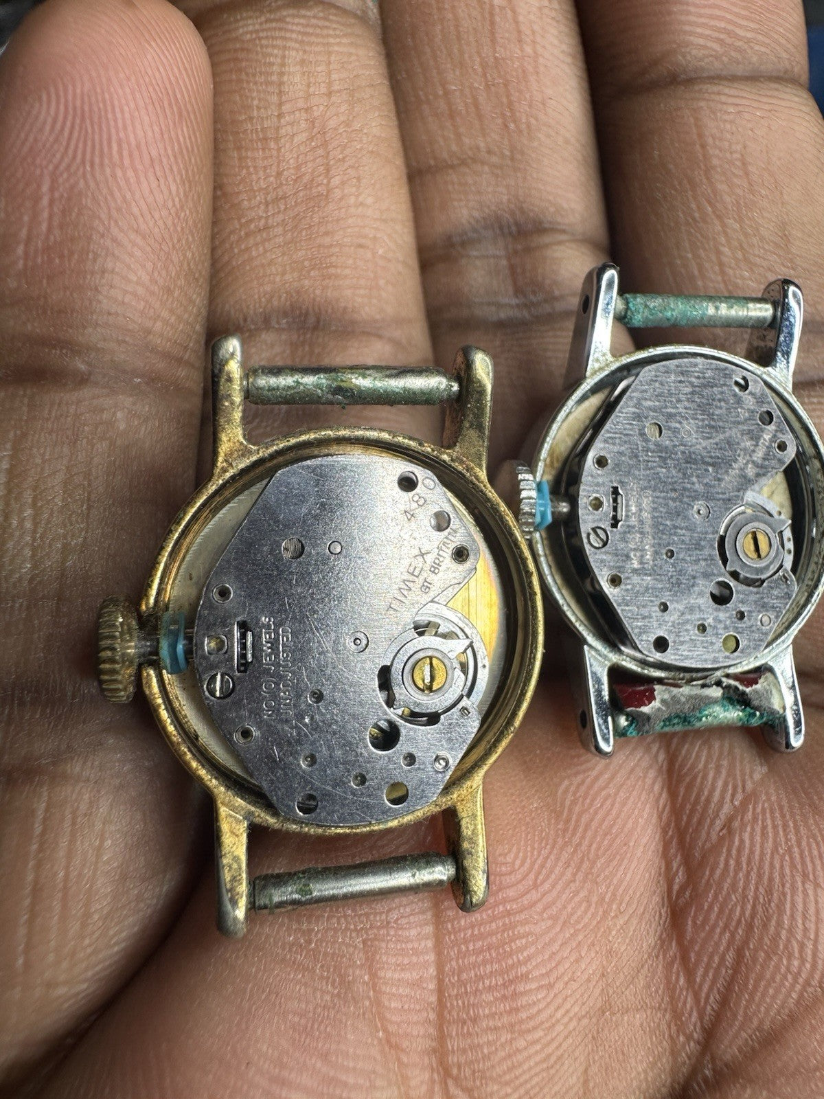 2x Timex Gold & Silver Tone Ladies Mechanical Watch, faulty, only for spare