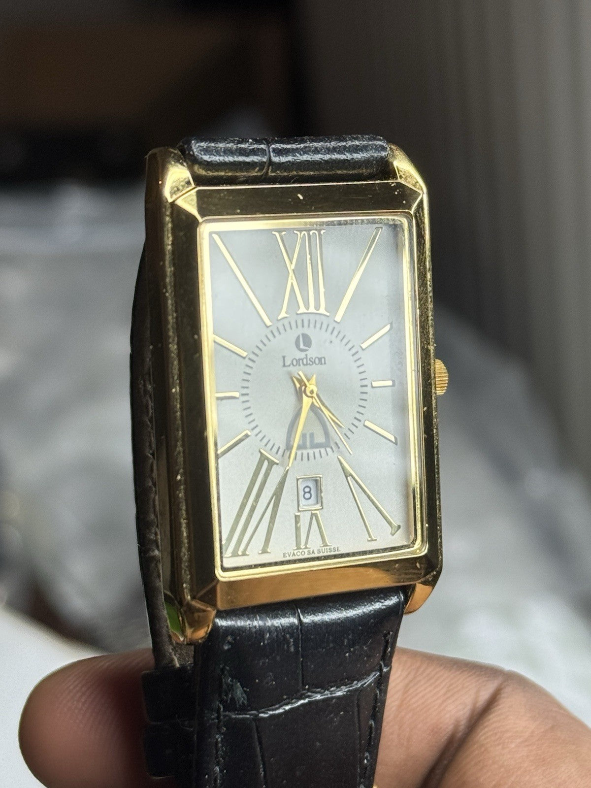 18K Gold Plated Lordson Mens Quartz Watch, new battery, no scratch, water resist