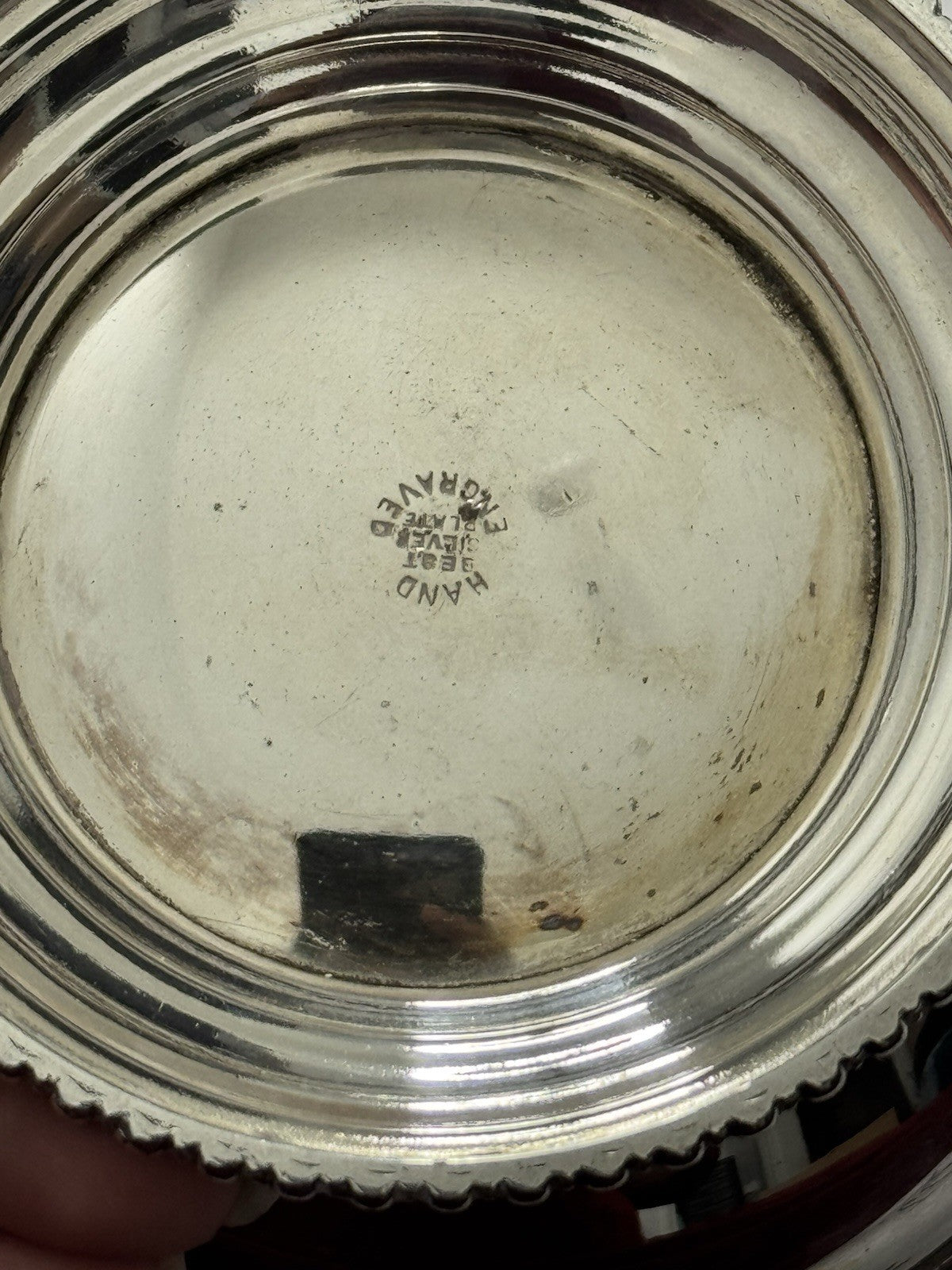 Antique Hand Best Silver Plate Engraved Sugar Bowl