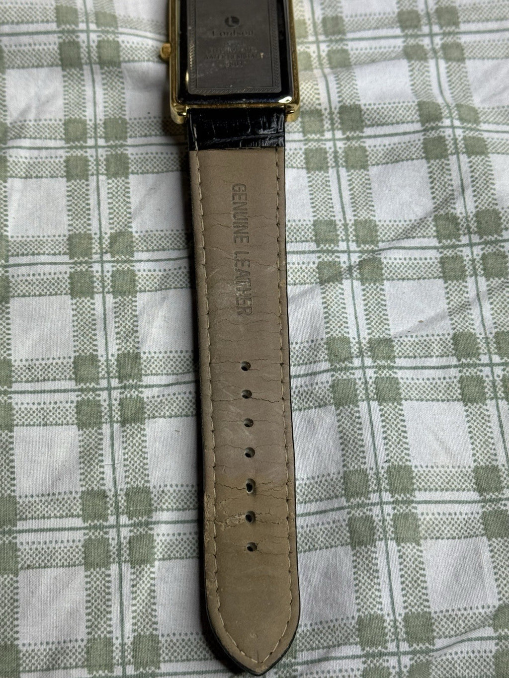 18K Gold Plated Lordson Mens Quartz Watch, new battery, no scratch, water resist