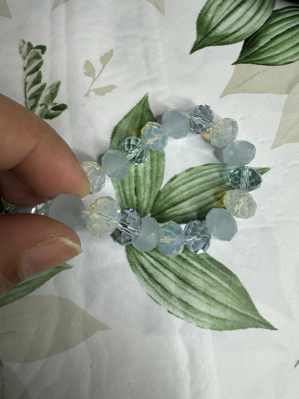 Beautiful Aquamarine Faceted Beaded Stretch Bracelet for Women
