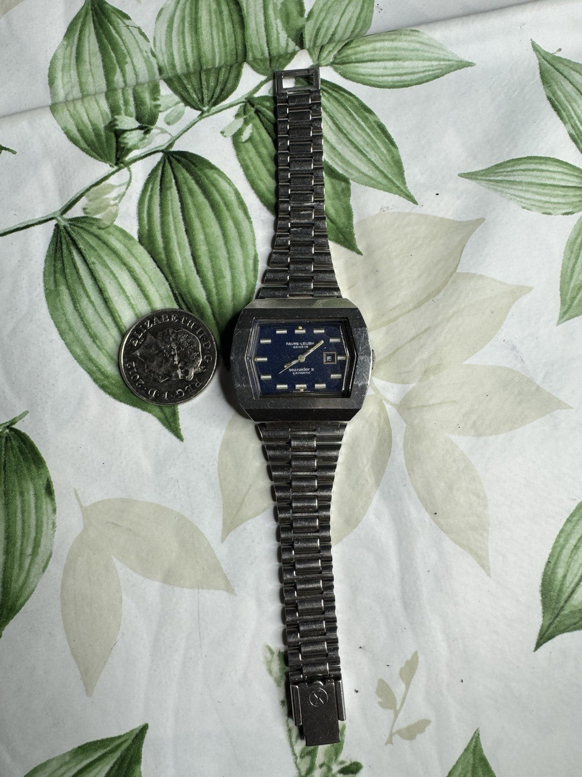 1970s Vintage Luxury Favre-Leuba Searaider II Daymatic Automatic Watch, working