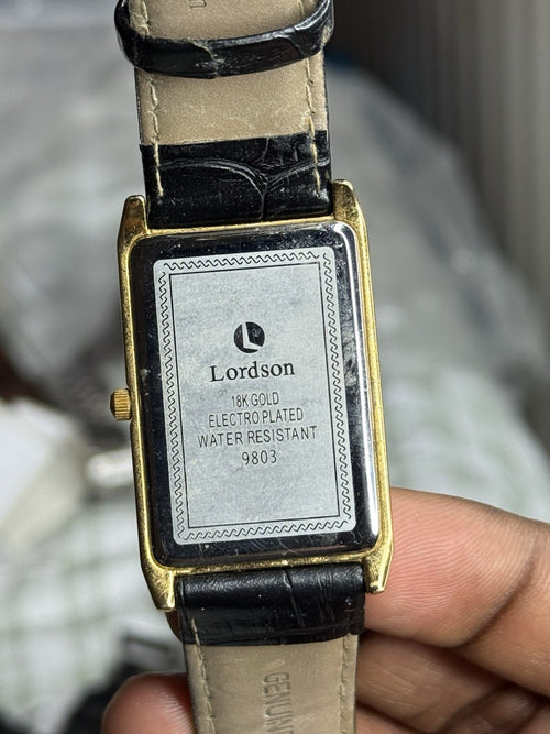 18K Gold Plated Lordson Mens Quartz Watch, new battery, no scratch, water resist